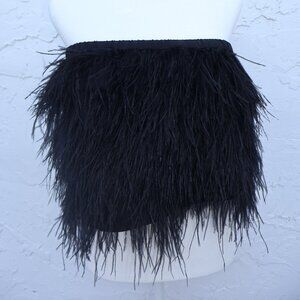 Gianni Bini Black Ostrich Feather Strapless Worn once